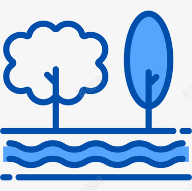 森林自然90蓝色图标图标