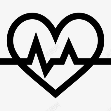 心跳健康81直线型图标图标