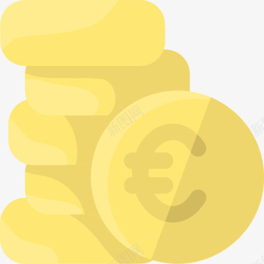 欧元硬币货币94持平图标图标