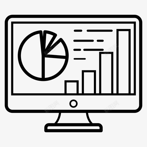 桌面分析查看线图标svg_新图网 https://ixintu.com 分析 图标 查看 桌面 线图