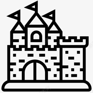 城堡建筑童话图标图标
