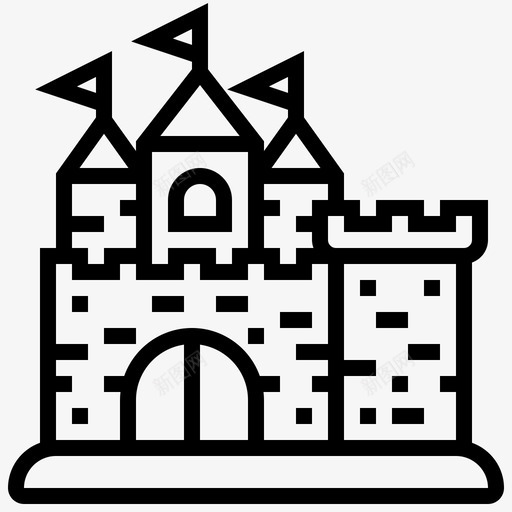 城堡建筑童话图标svg_新图网 https://ixintu.com 中世纪 城堡 宫殿 幻想 建筑 童话