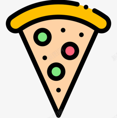 披萨75号餐厅原色图标图标