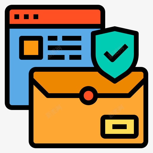 电子邮件网站类型7线颜色图标svg_新图网 https://ixintu.com 电子邮件 类型 网站 颜色