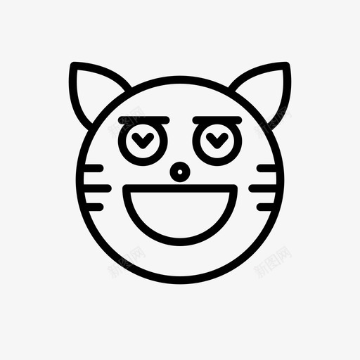 老虎动物猫图标svg_新图网 https://ixintu.com 动物 微笑 符号 老虎 表情