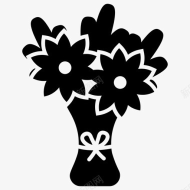 花瓶花朵花束图标图标