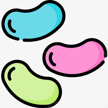 果冻豆甜点和糖果8线性颜色图标图标