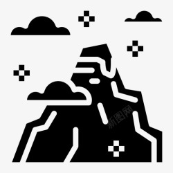 全年四季分明山远足风景图标高清图片