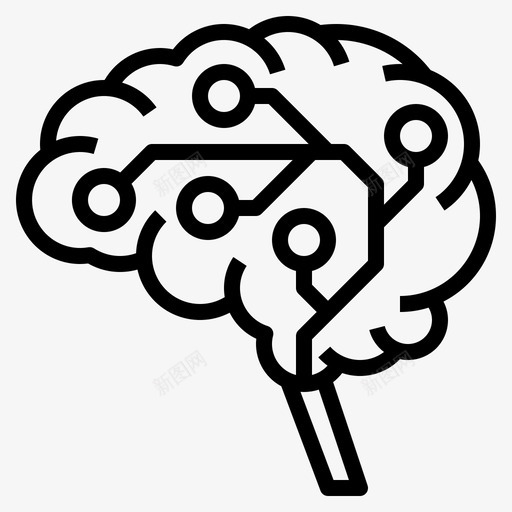 大脑智能人工电路图标svg_新图网 https://ixintu.com 人工 人工智能 大脑智能 智能 电路