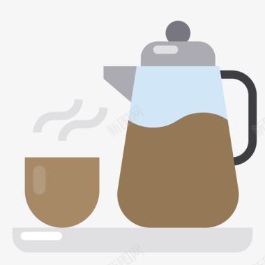 咖啡壶咖啡厅106公寓图标图标
