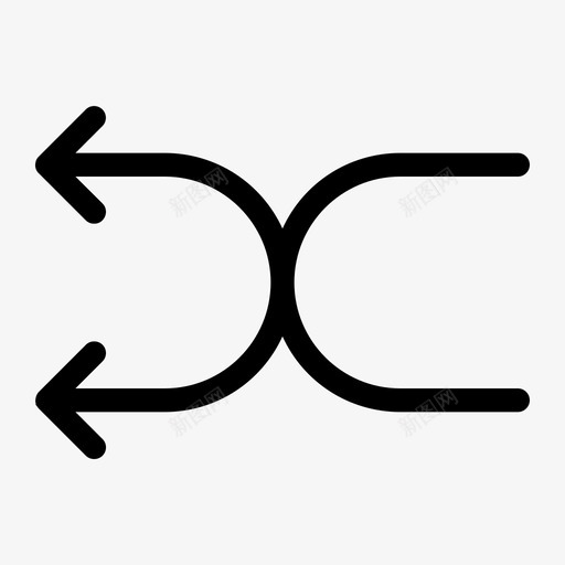 后退向左上一个图标svg_新图网 https://ixintu.com 上一个 后退 向左 导航箭头 返回 重复