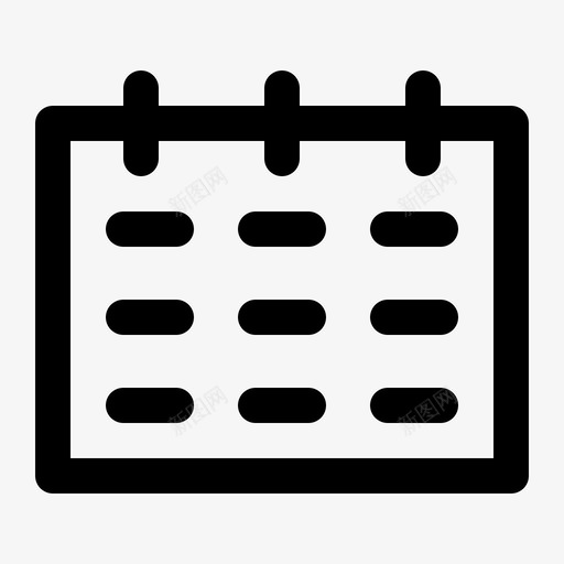 日历日期月图标svg_新图网 https://ixintu.com 基本设置1行 年 日历 日期 月 计划