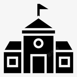 学校景观学校建筑教育图标高清图片