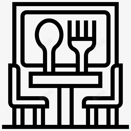 预订餐厅座位图标svg_新图网 https://ixintu.com 座位 桌子 线路 预订 餐厅