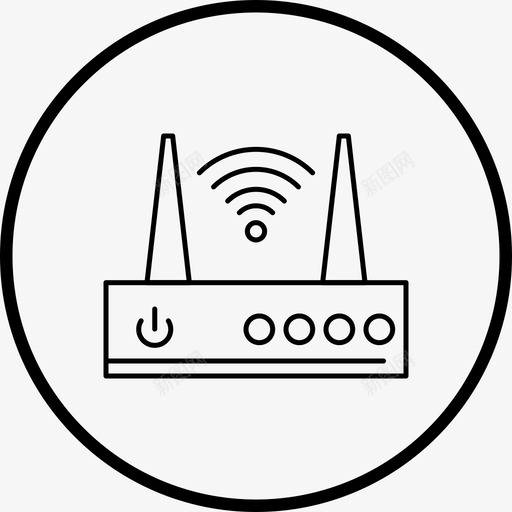 wifi热点互联网路由器图标svg_新图网 https://ixintu.com 互联网 图标 无线 热点 线路 路由器