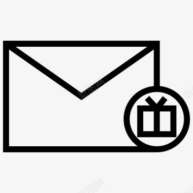接收礼物沟通电子邮件图标图标