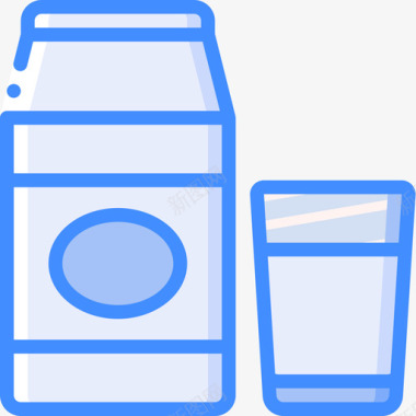 牛奶早餐45蓝色图标图标