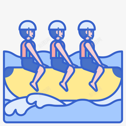 香蕉船水上运动2线性颜色图标svg_新图网 https://ixintu.com 水上运动 线性 颜色 香蕉