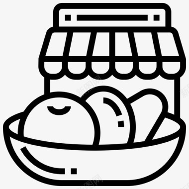 商店新鲜食品迷你食品图标图标