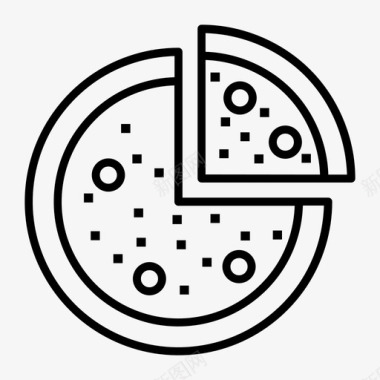 快餐意大利香肠披萨披萨刀图标图标