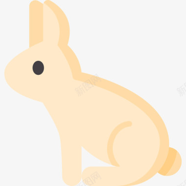 兔子动物54扁平图标图标