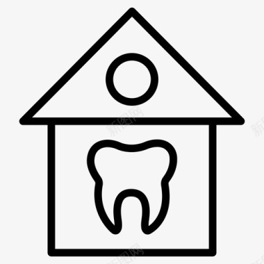 牙齿建筑诊所图标图标