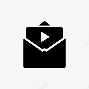 电子邮件开放式视频图标图标