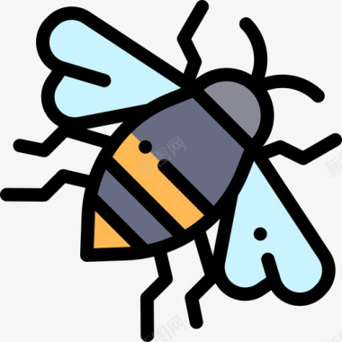 蜜蜂过敏20线状颜色图标图标
