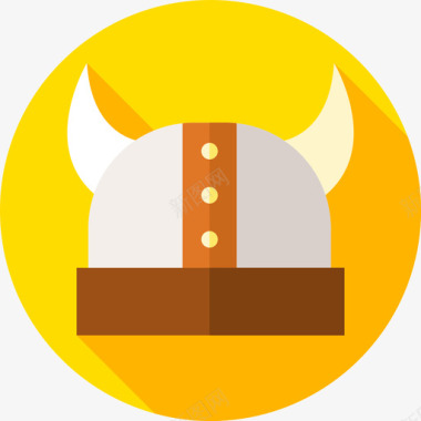 维京人头盔中世纪49扁平图标图标