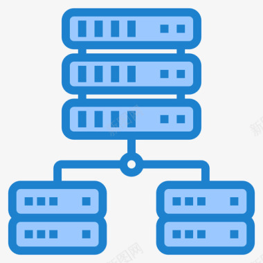 数据库网络托管68蓝色图标图标