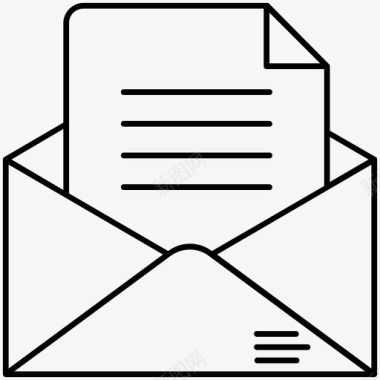 电子邮件文档电子邮件信函电子邮件时事通讯图标图标