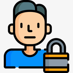 帐户线性私人帐户社交网络28线性颜色图标高清图片