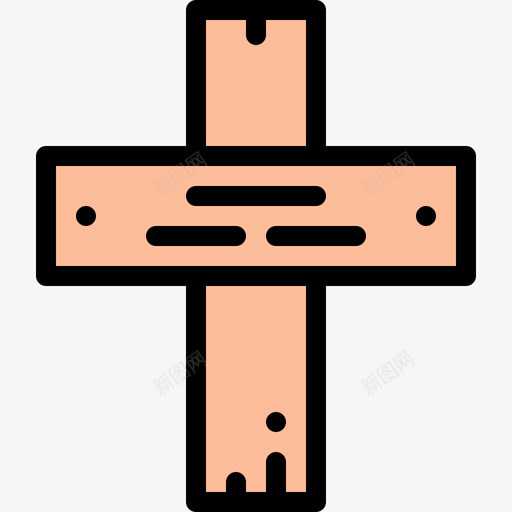 十字架葬礼15直线颜色图标svg_新图网 https://ixintu.com 十字架 直线 葬礼 颜色