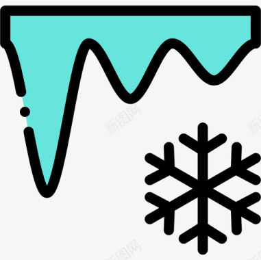 冰柱天气213线性颜色图标图标