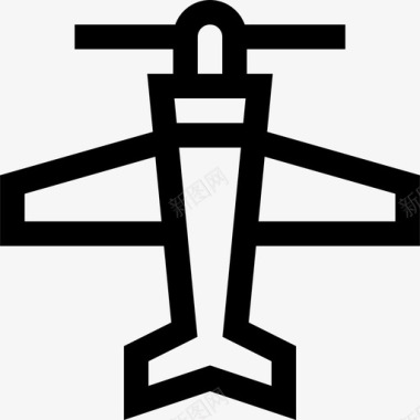 飞机航空26直线图标图标