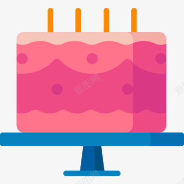 蛋糕派对庆祝14扁平图标图标