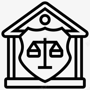 盾牌天平法院图标图标