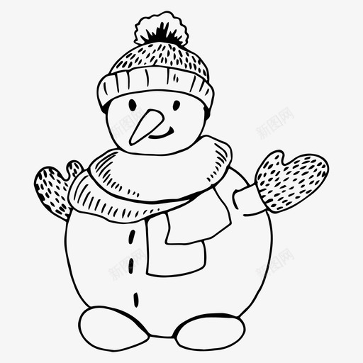 雪人人物圣诞节图标svg_新图网 https://ixintu.com 人物 假日 圣诞节 新年 雪人