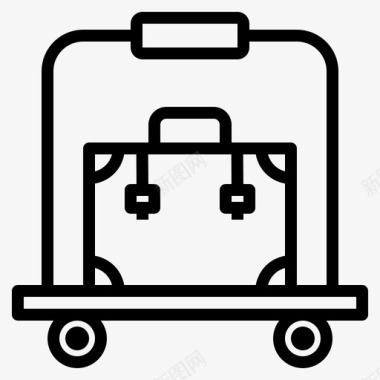 行李车184号酒店直线式图标图标