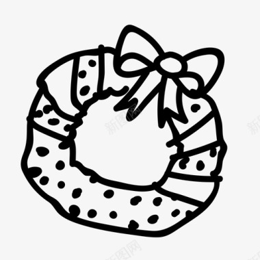 圣诞花环装饰品图标图标