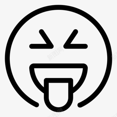 笑舌表情符号笑话图标图标