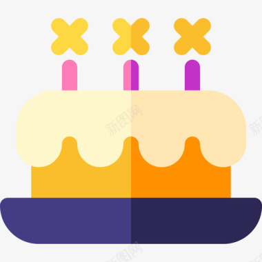 蛋糕派对和庆祝37扁平图标图标