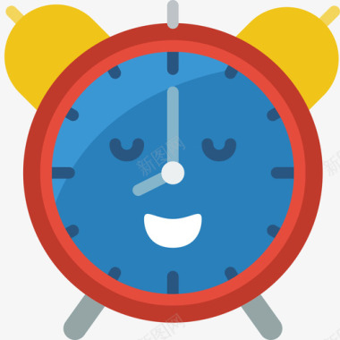 闹钟睡眠时间平坦图标图标