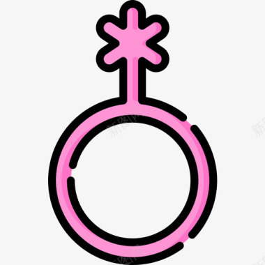 性别酷儿性别身份1线性颜色图标图标