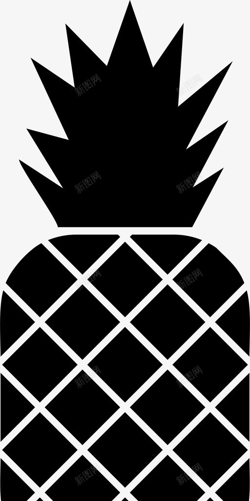 菠萝水果夏威夷图标svg_新图网 https://ixintu.com 夏威夷 水果 热带 菠萝