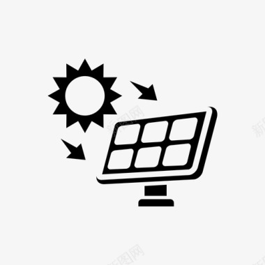 太阳能太阳能板阳光图标图标