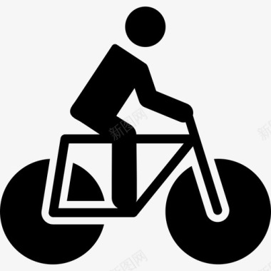 自行车运动自行车实心图标图标