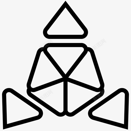 金字塔拼图游戏图标svg_新图网 https://ixintu.com 三角形 幼儿园线 拼图 游戏 玩具 金字塔