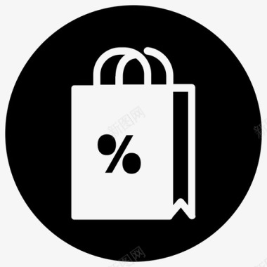 购物购物袋黑色星期五图标图标