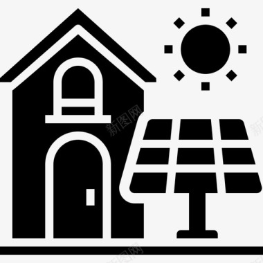 太阳能生态智能家居图标图标